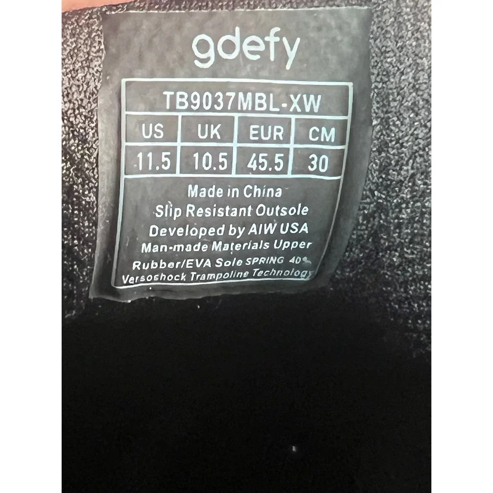 Gravity Defyer G-Defy Mens 11.5 XW Black Walking Shoes TB9037MBL-XW VersoShock - Picture 5 of 8